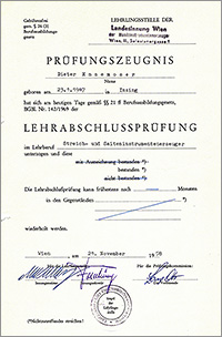 Gesellenpr&uuml;fung Zeugnis